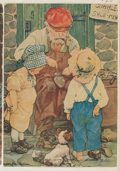 Gettin' A Patch, insert card from the Children, Holidays, Etc. series (D23), issued by the Weber Baking Company — Weber Baking Company