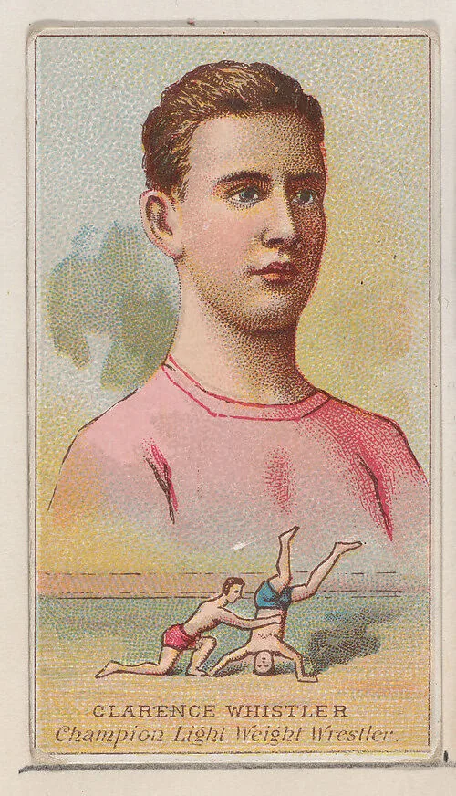 Clarence Whistler, Champion Light Weight Wrestler, from the Champions of Games and Sports series (N184, Type 2) issued by W.S. Kimball & Co. — W.S. Kimball & Co.