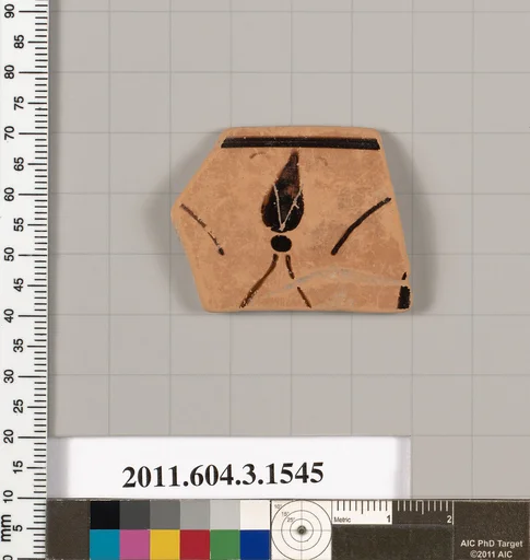 Terracotta rim fragment of a kylix: eye cup (drinking cup)