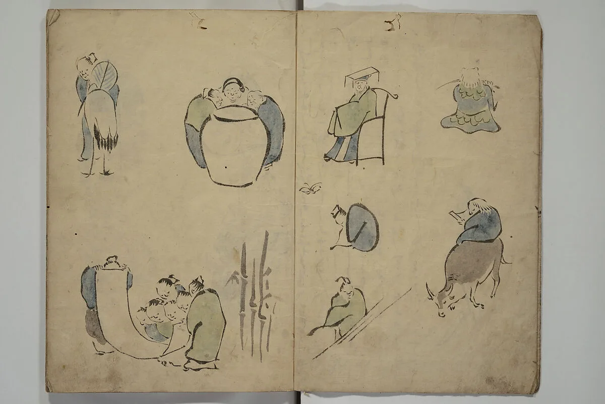 人物略画式|How to Draw Figures Simply (Jinbutsu ryakugashiki) 人物略画式 — Kuwagata Keisai 鍬形蕙斎