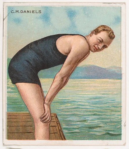C. M. Daniels, Swimmer, from Mecca & Hassan Champion Athlete and Prize Fighter collection, 1910