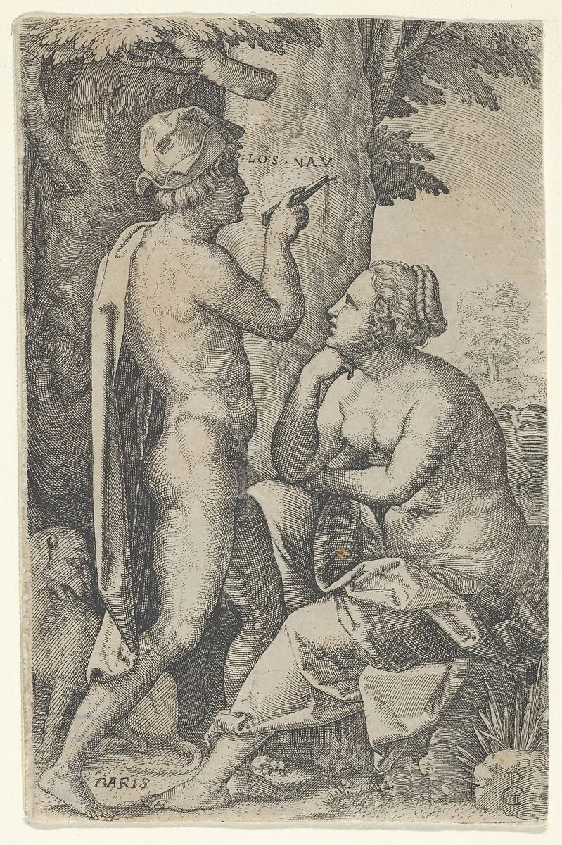 Paris and Oenone, from "The Greek Heroines" — Georg Pencz