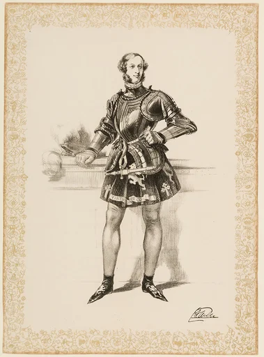 Print of William 2nd Earl of Craven in Costume Worn at Eglinton Tournament 1839