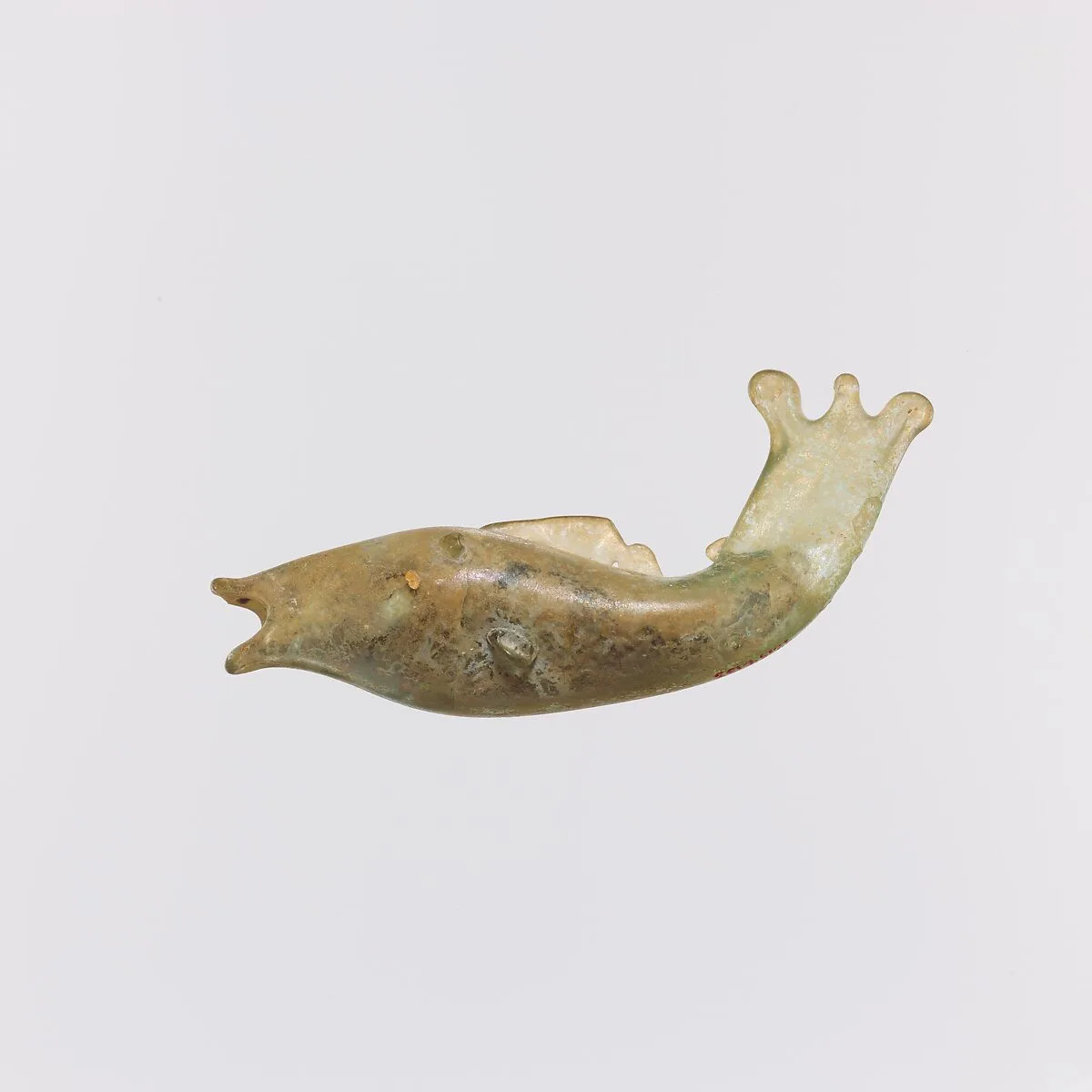 Glass bottle in the shape of a fish — Unknown
