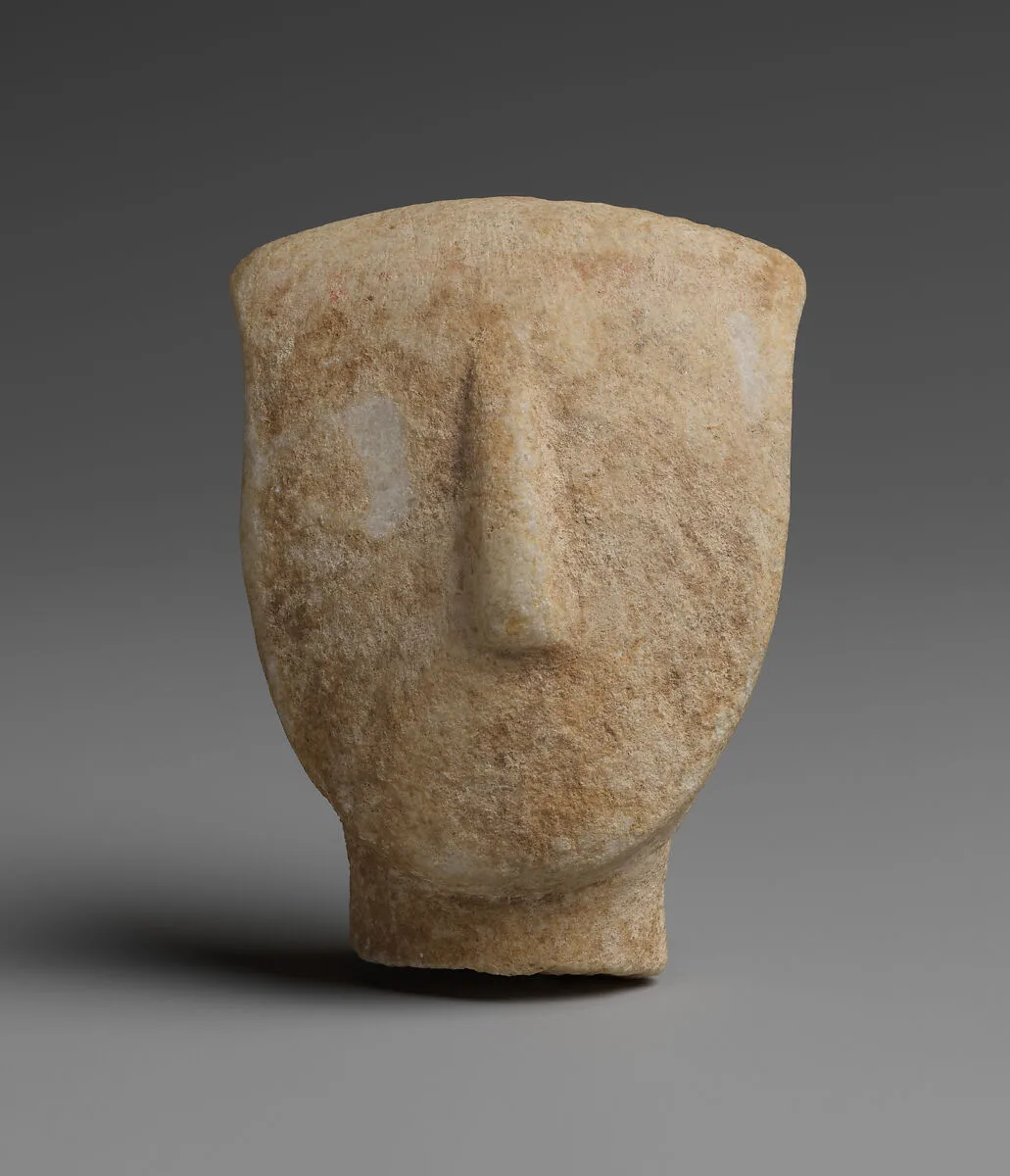 Head and neck of a marble figure — Unknown