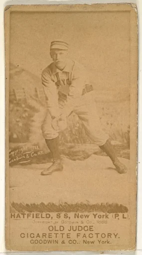 Gil Hatfield, Shortstop, New York, from the Old Judge series (N172) for Old Judge Cigarettes