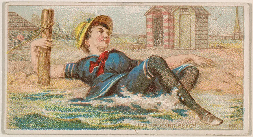 Old Orchard Beach, Maine, from the Surf Beauties series (N232), issued by Kinney Bros. — Kinney Brothers Tobacco Company
