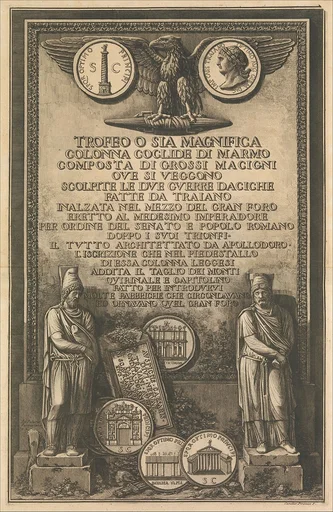 Title page, from "Trofeo o sia Magnifica Colonna Coclide..." (The Trophy or Magnificent Spiral Column)