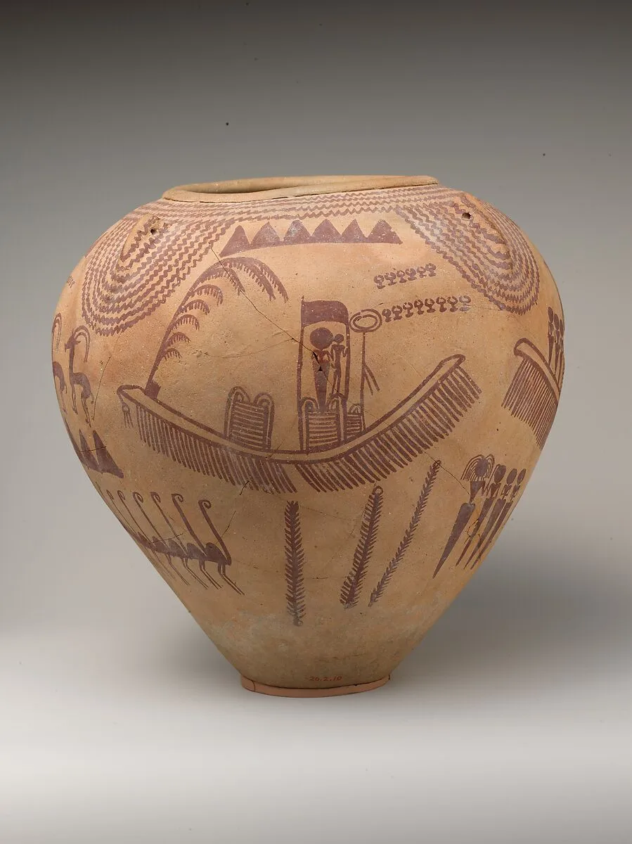 Decorated Ware Jar Depicting Ungulates and Boats with Human Figures — Unknown