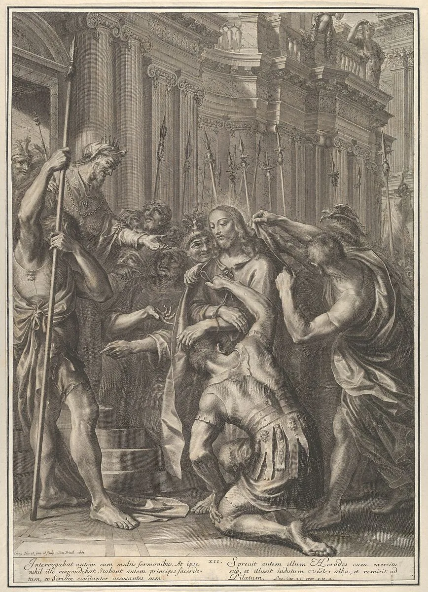 Christ Before Herod, from The Passion of Christ, plate 12 — Grégoire Huret