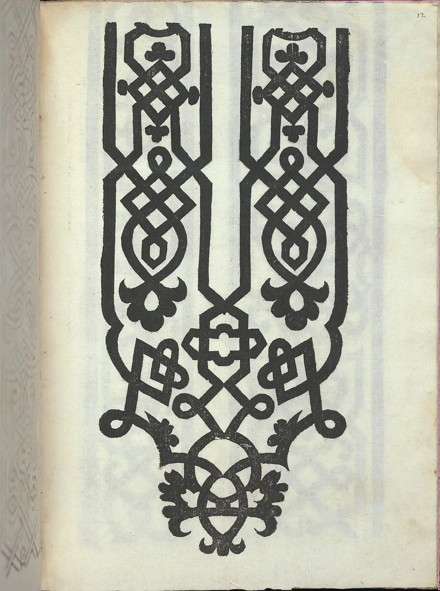 Libro quarto. De rechami per elquale se impara in diuersi modi lordine e il modo de recamare...Opera noua, page 12 (recto) — Alessandro Paganino