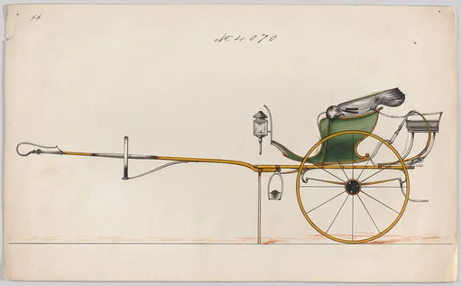 Carriage design for a Curricle, no. 4070