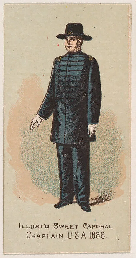 Chaplain, United States Army, 1886, from the Military Series (N224) issued by Kinney Tobacco Company to promote Sweet Caporal Cigarettes — Kinney Brothers Tobacco Company