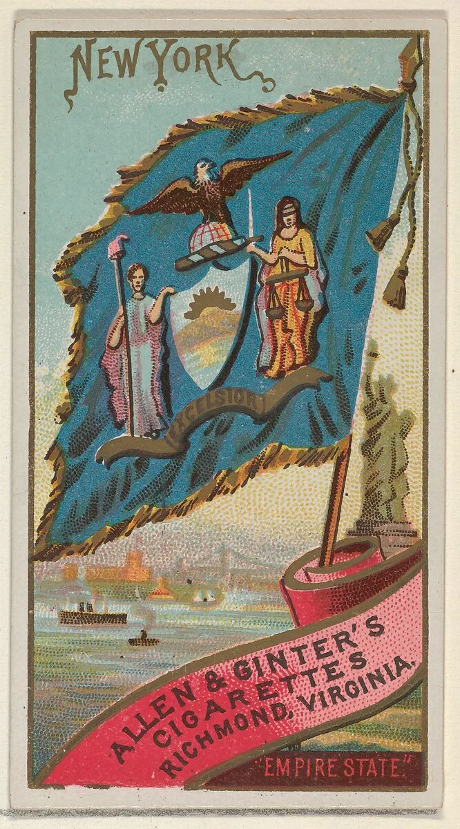 New York, from Flags of the States and Territories (N11) for Allen & Ginter Cigarettes Brands — Allen & Ginter