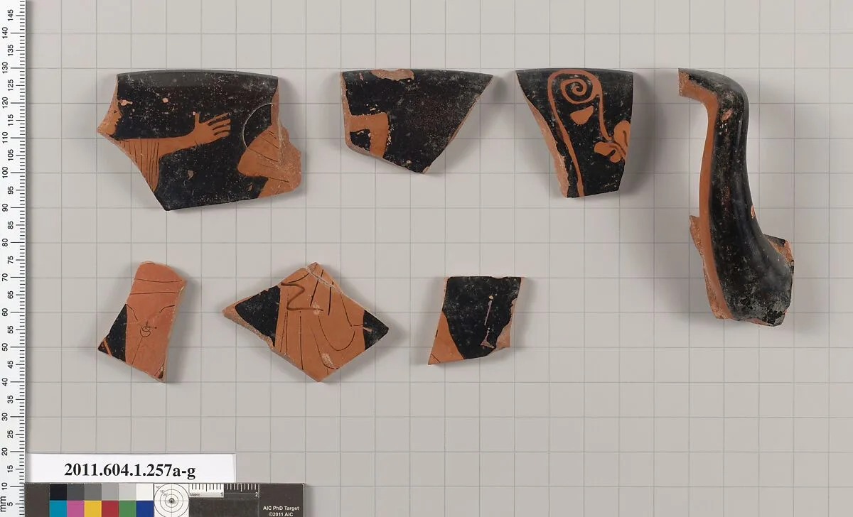 Terracotta fragments of a kylix (drinking cup) — Unknown