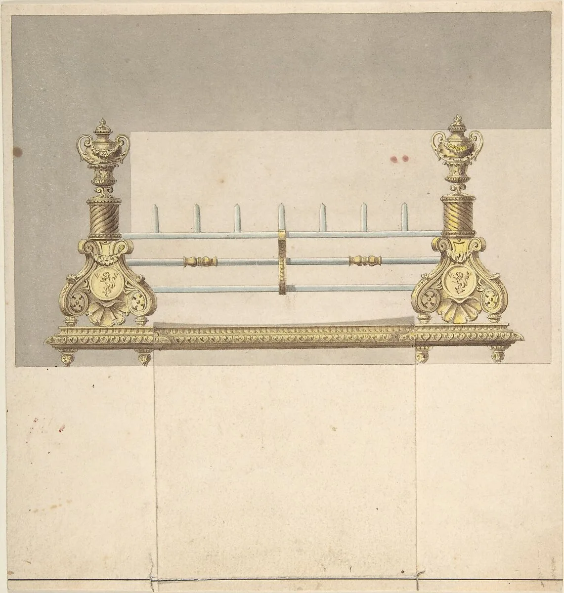 Design for Cast-iron Grate with Green Metal Surround — Benjamin Dean Wyatt