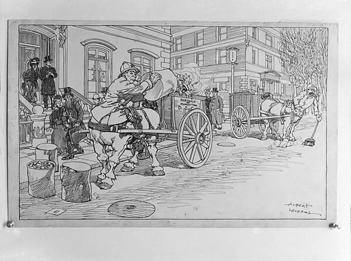 If the Centaurs Were Back on Earth - The Street Cleaning Department, illustration for "Puck," November 29, 1905