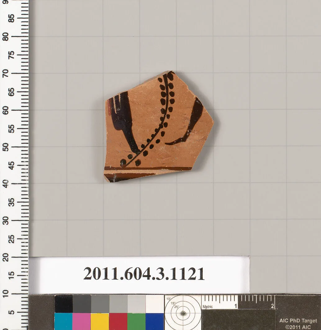 Terracotta fragment of a mastoid (drinking cup with narrow base) or a kyathos (cup-shaped ladle) — Unknown