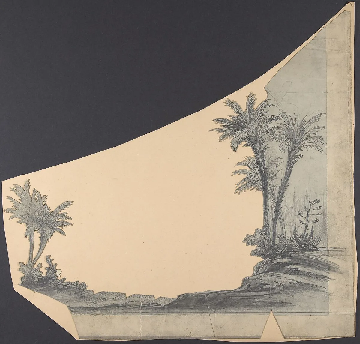 Design for a Stage Set at the Opéra, Paris — Eugène Cicéri