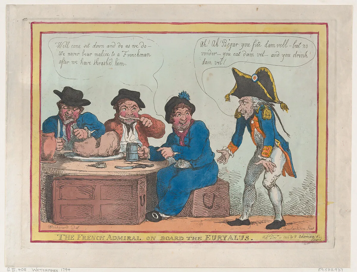 The French Admiral on Board the Euryalus — Rudolph Ackermann, London|Thomas Rowlandson