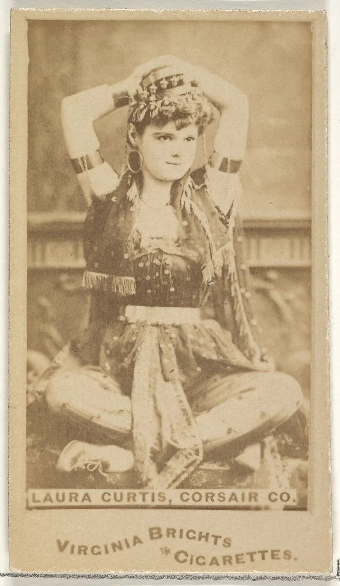 Laura Curtis, Corsair Co., from the Actors and Actresses series (N45, Type 1) for Virginia Brights Cigarettes — Allen & Ginter