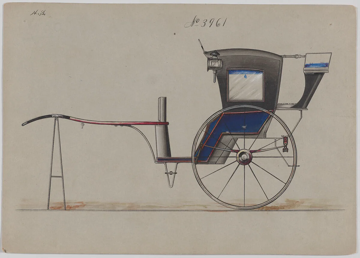 Design for a Hansom or Foder Cab, no. 3961 — Brewster & Co.|Herman Stahmer