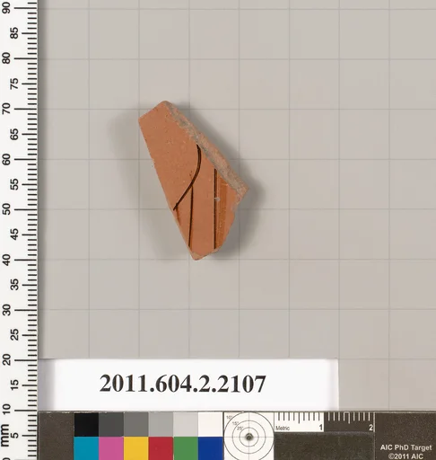 Terracotta fragment of a pot; glazed on the inside