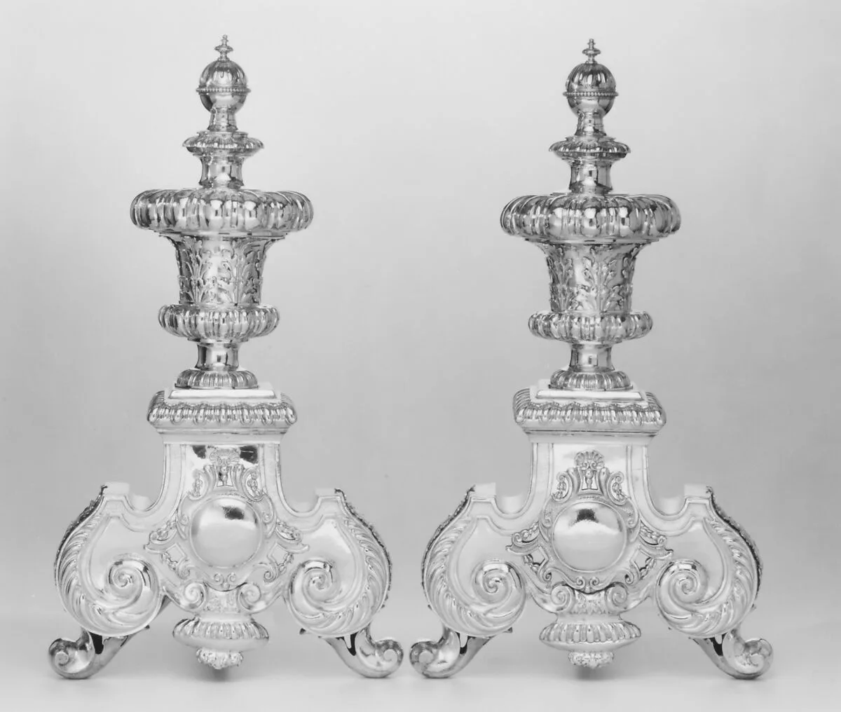 Pair of andirons — Benjamin Pyne