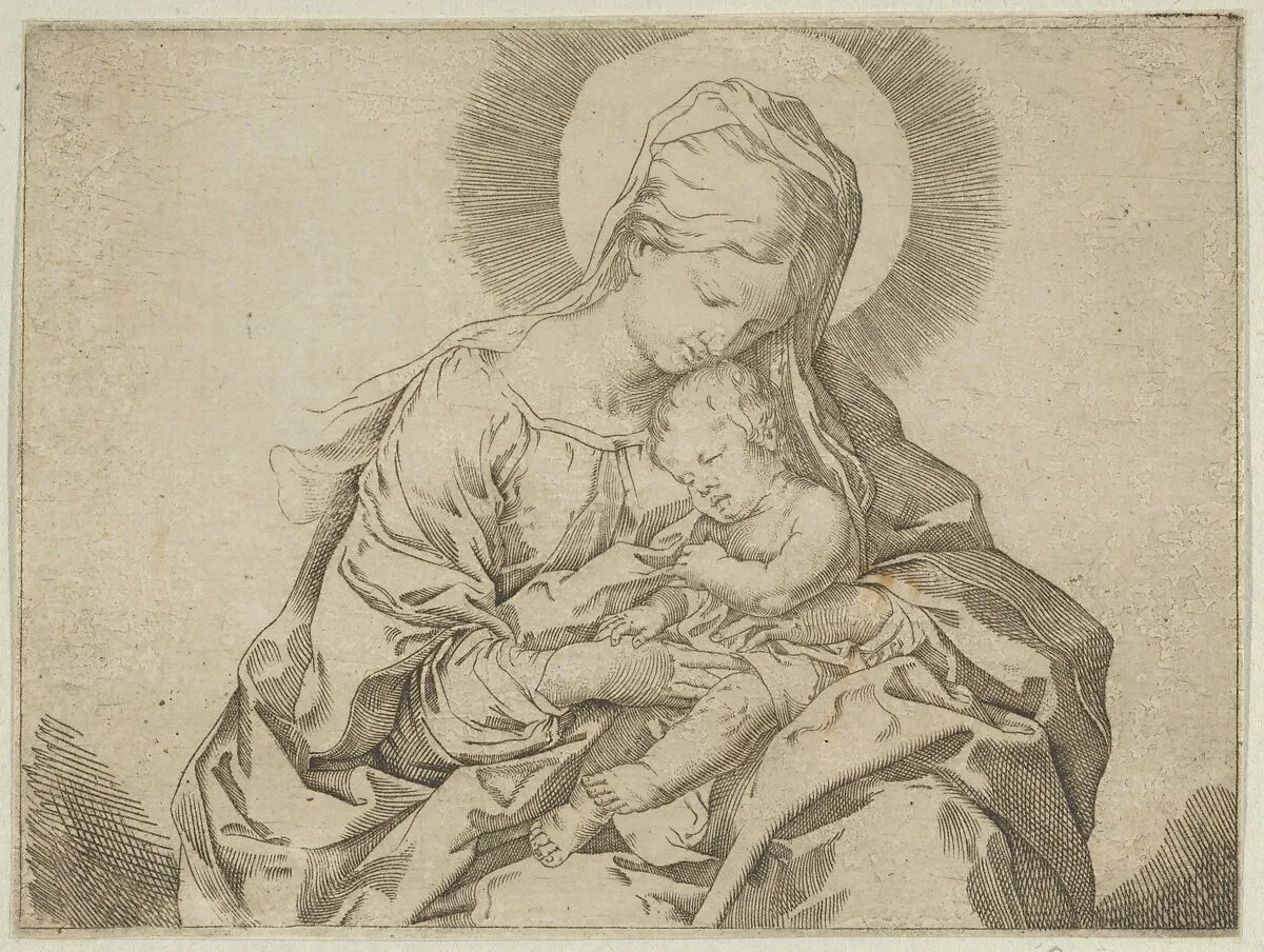 The Virgin holding the infant Christ, after Reni — Guido Reni|Anonymous, 17th century