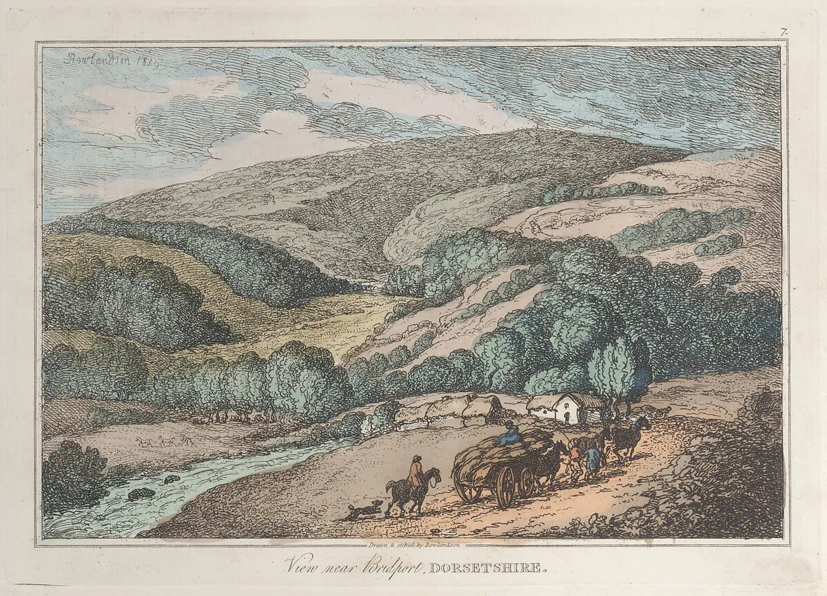 View near Bridport, Dorsetshire — Thomas Rowlandson