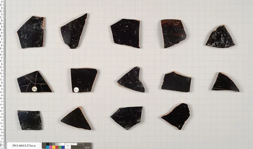 Terracotta fragments of kylikes (drinking cups)