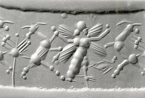 Cylinder seal with three-figure contest scene