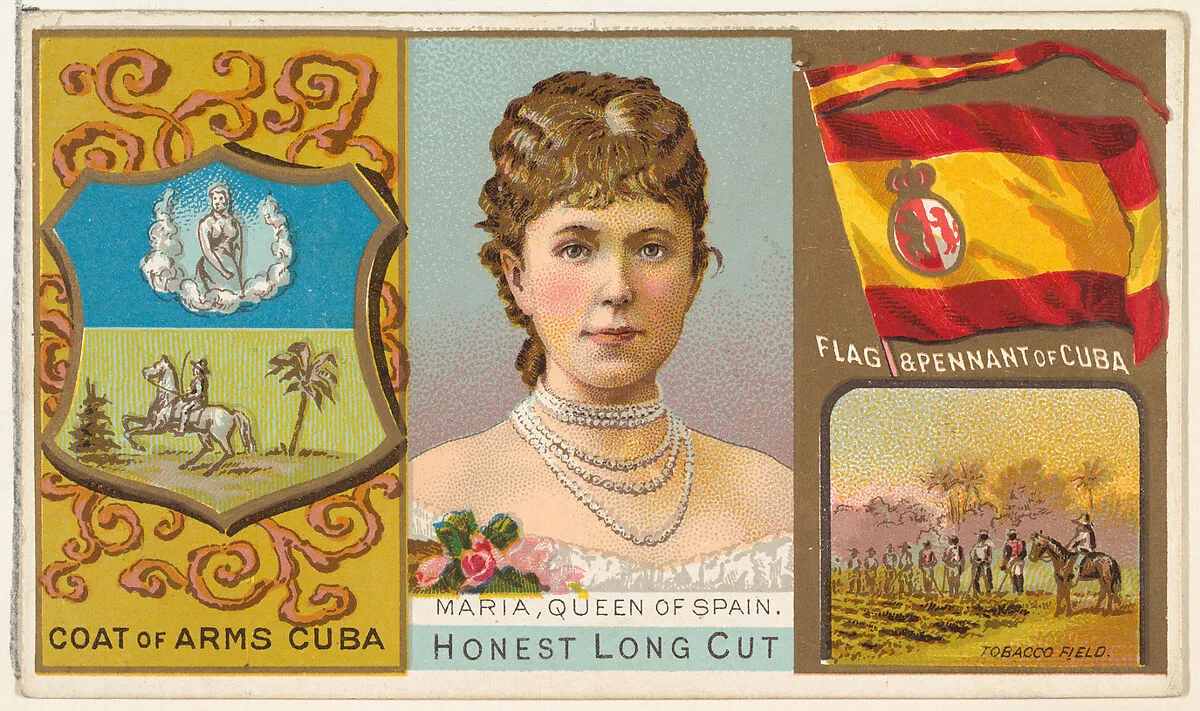 Maria, Queen of Spain, from the Rulers, Flags, and Coats of Arms series (N126-1) issued by W. Duke, Sons & Co. — W. Duke, Sons & Co.