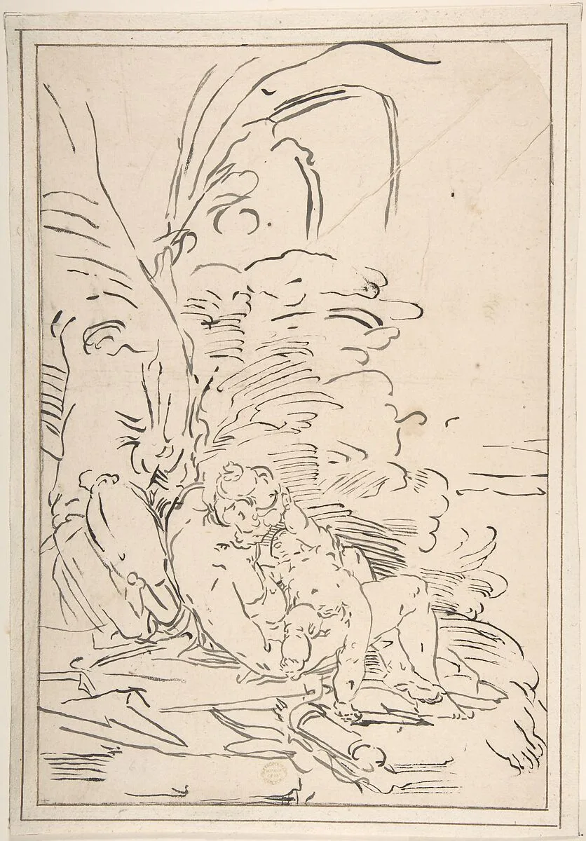 Venus and Cupid — Luca Cambiaso