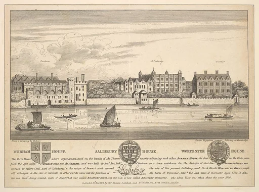 Durham House, Salisbury House and Worcester House on the Thames