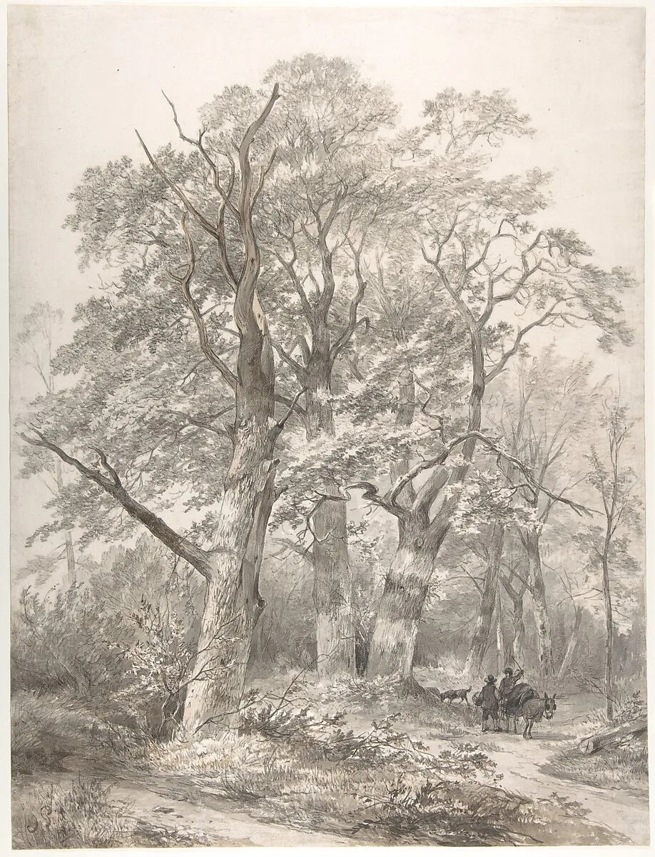 A Forest with Two Men Conversing — Jacobus Pelgrom