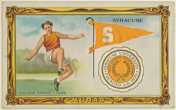 Syracuse University, version two, part of the College Series cabinet cards (T6) — Murad Cigarettes
