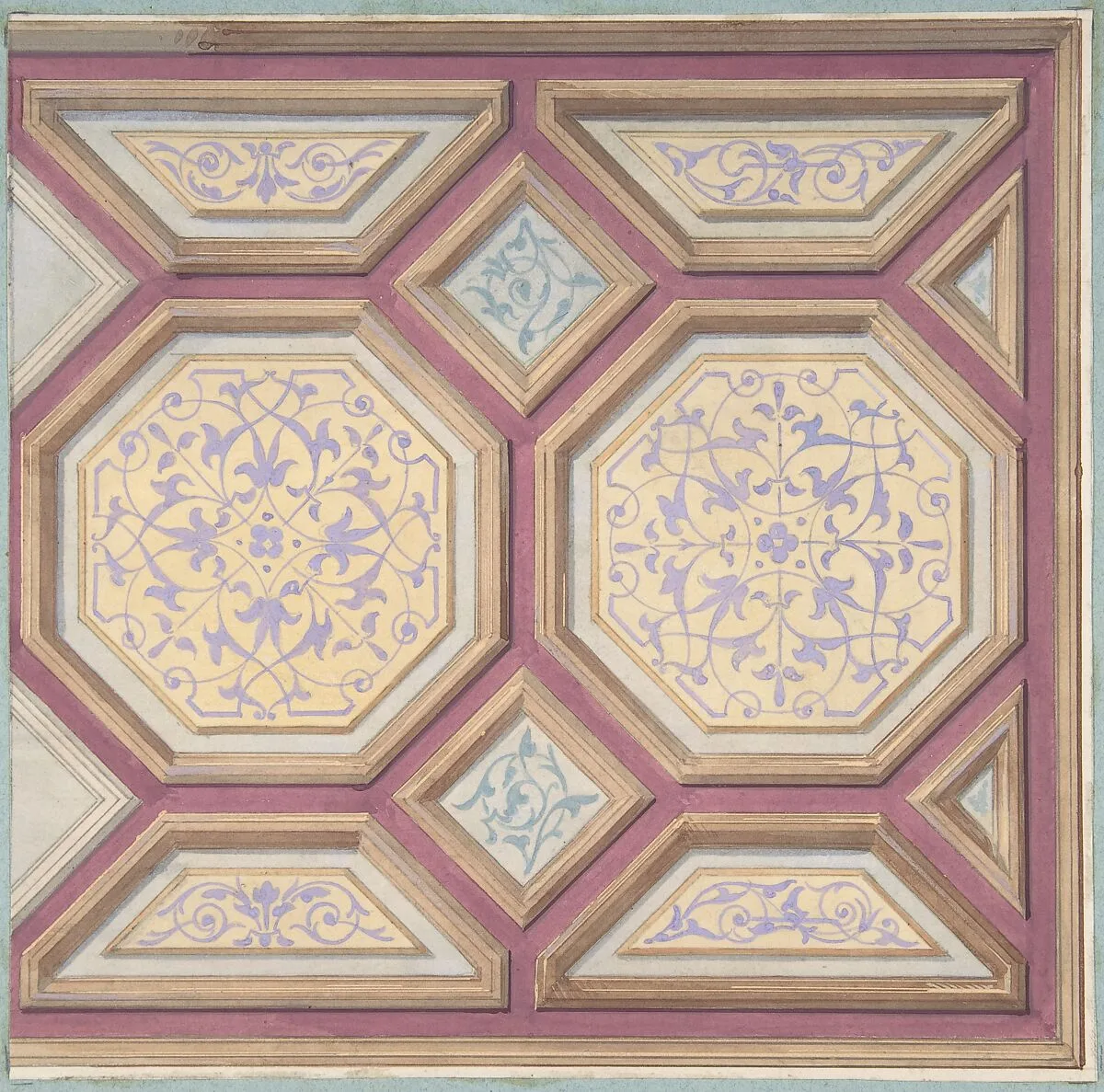 Design for Ceiling, Château de Cangé — Jules-Edmond-Charles Lachaise|Eugène-Pierre Gourdet