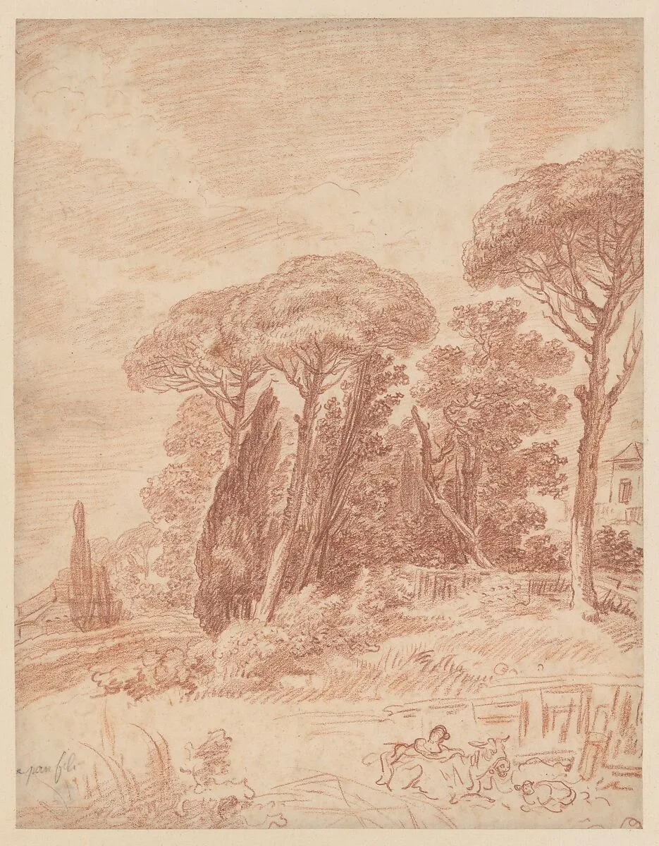 Gardens of the Villa Pamphili, Rome — Hubert Robert|Anonymous, French, 18th century