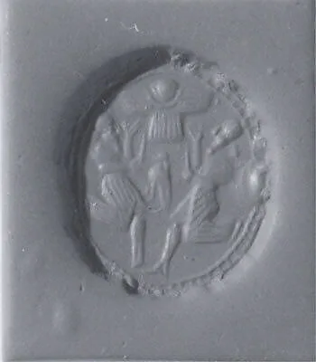 Stamp seal (scaraboid) with cultic scene — Unknown