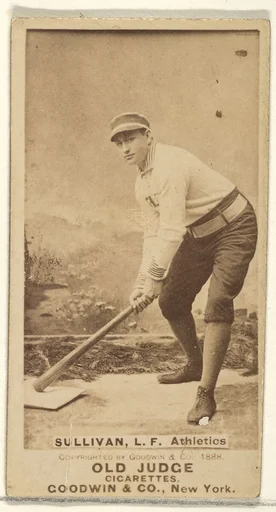 Sullivan, Left Field, Philadelphia Athletics, from the Old Judge series (N172) for Old Judge Cigarettes