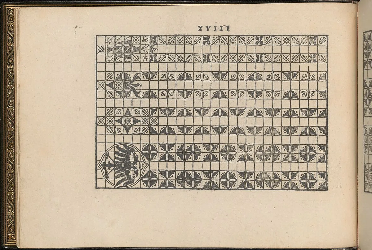 La Vera Perfettione del Disegno di varie sorti di recami, page 9 (verso) — Giovanni Ostaus|Giuseppe Salviati (Giuseppe Porta, called Il Salviati)