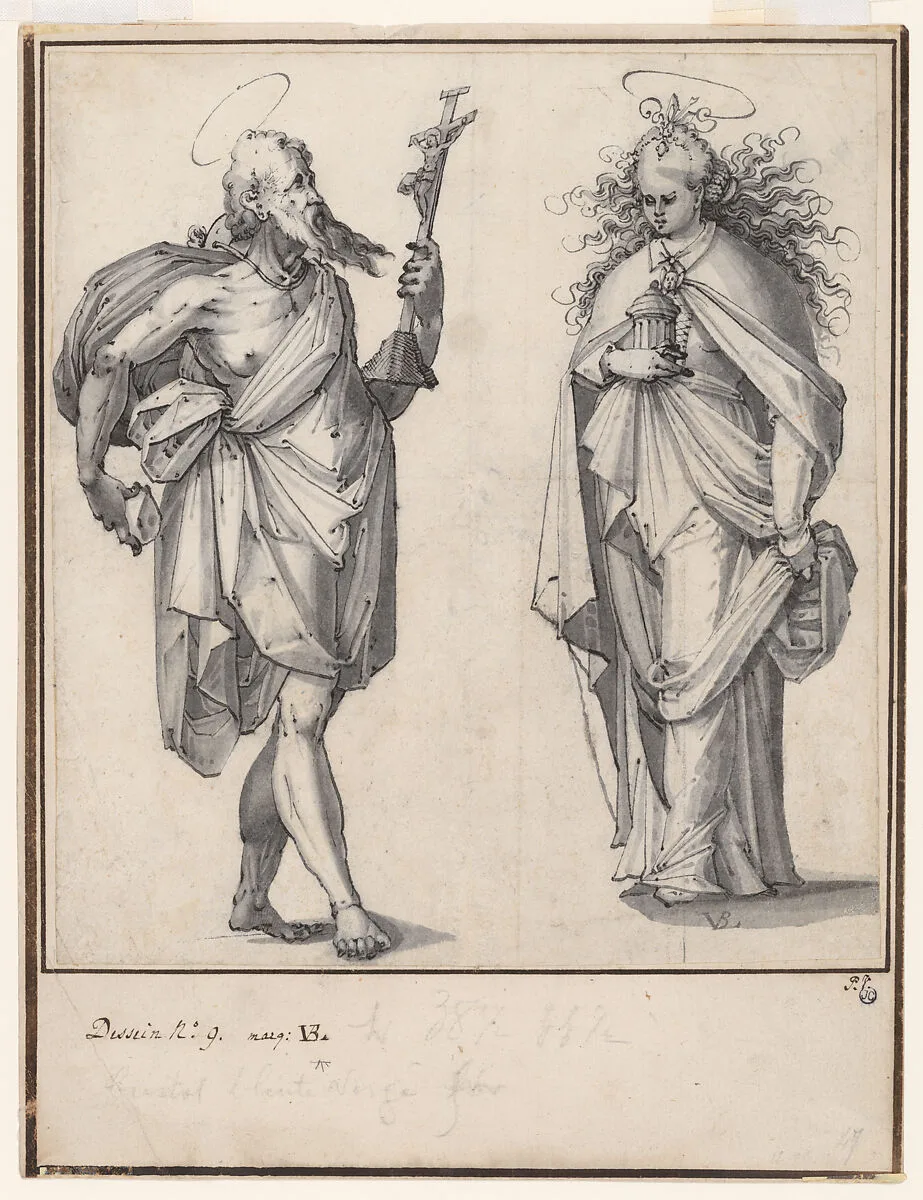 Saint Jerome and Mary Magdalene — Rhine School, 16th-17th Century|Monogrammist VBL