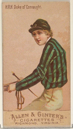 H.R.H. Duke of Connaught, from the Racing Colors of the World series (N22b) for Allen & Ginter Cigarettes