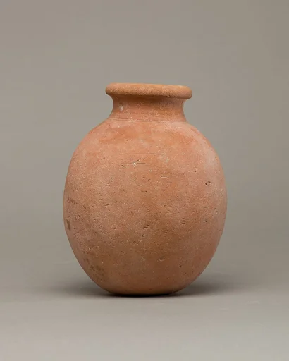 Globular necked jar of desert clay
