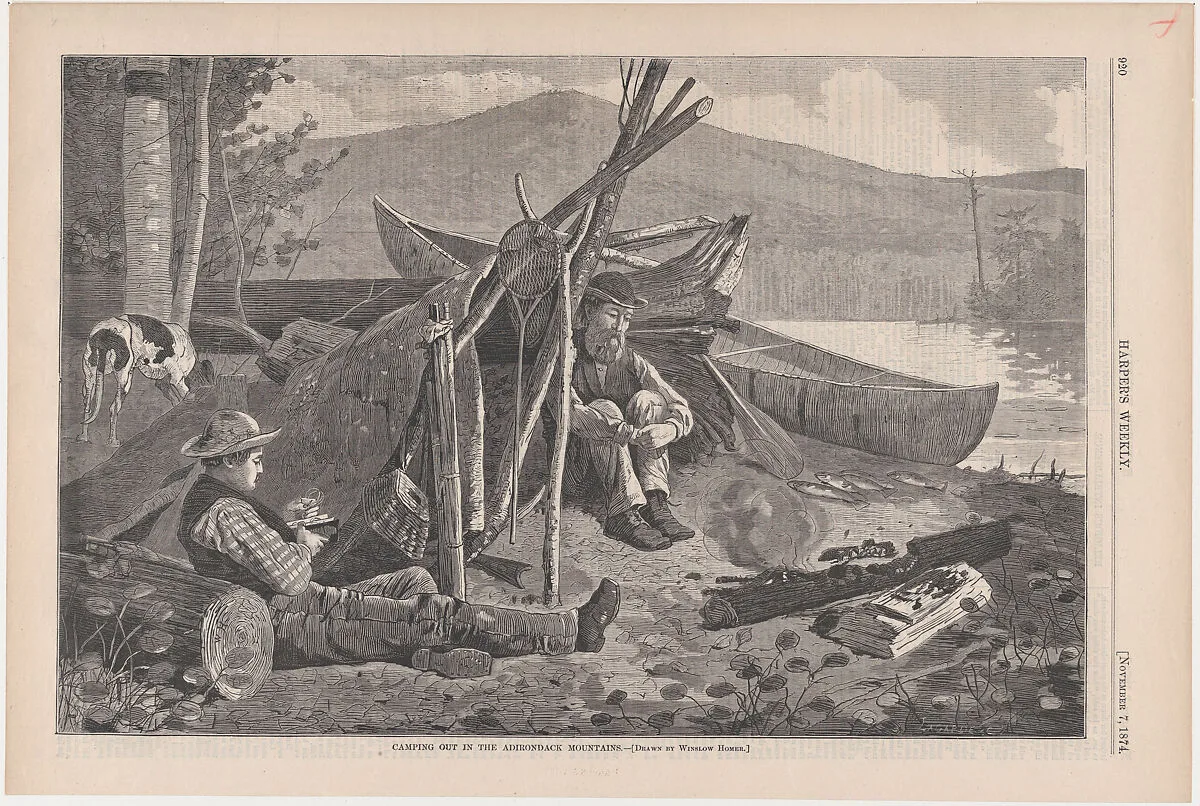 Camping Out in Adirondacks (from "Harper's Weekly," Vol. XVIII) — Winslow Homer|W. H. Lagarde|Harper's Weekly|Harper & Brothers