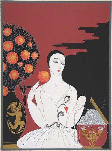 "Mariage d'Amour . . . Mariage de Raison": Cover Design for "Harper's Bazar" — Erté (Romain de Tirtoff)