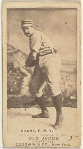 Ed Crane, Pitcher, New York, from the Old Judge series (N172) for Old Judge Cigarettes