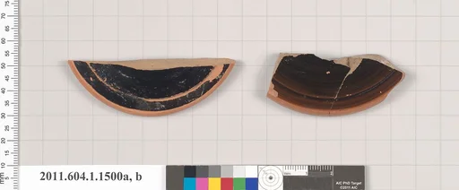 Terracotta fragments of kylikes (drinking cups)