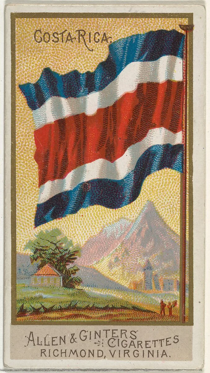 Costa Rica, from Flags of All Nations, Series 2 (N10) for Allen & Ginter Cigarettes Brands — Allen & Ginter